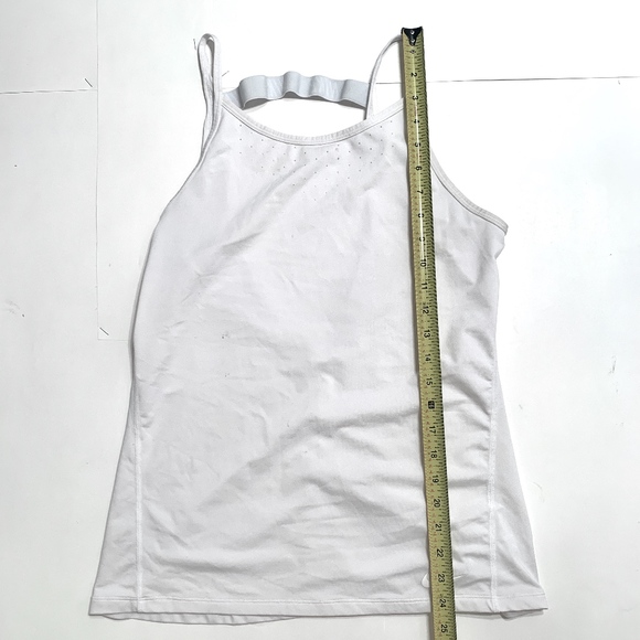 Nike White Tank Top w/ Deep V Back - Picture 3 of 8